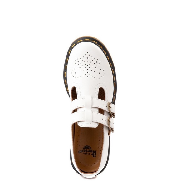Dr Martens 8065 Women's White Mary Jane Smooth Leather Shoes - Picture 6 of 7